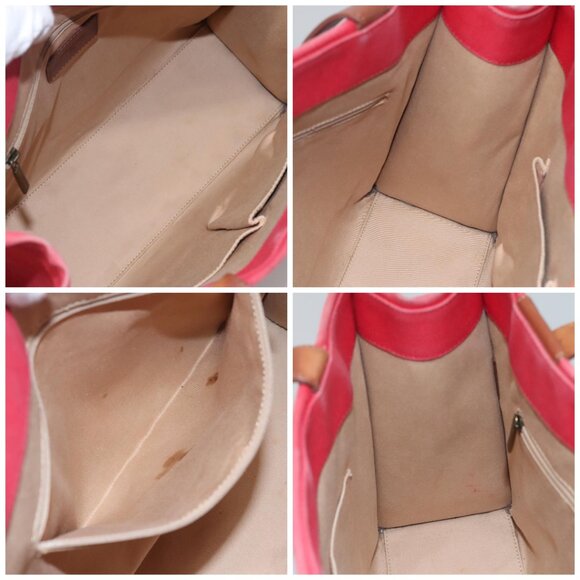 BURBERRY Tote Bag Canvas Red Auth ti2657 - Picture 12 of 13